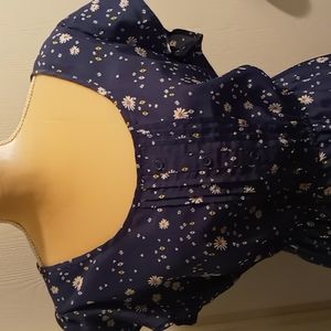 Xhilaration Navy Floral Midi Dress